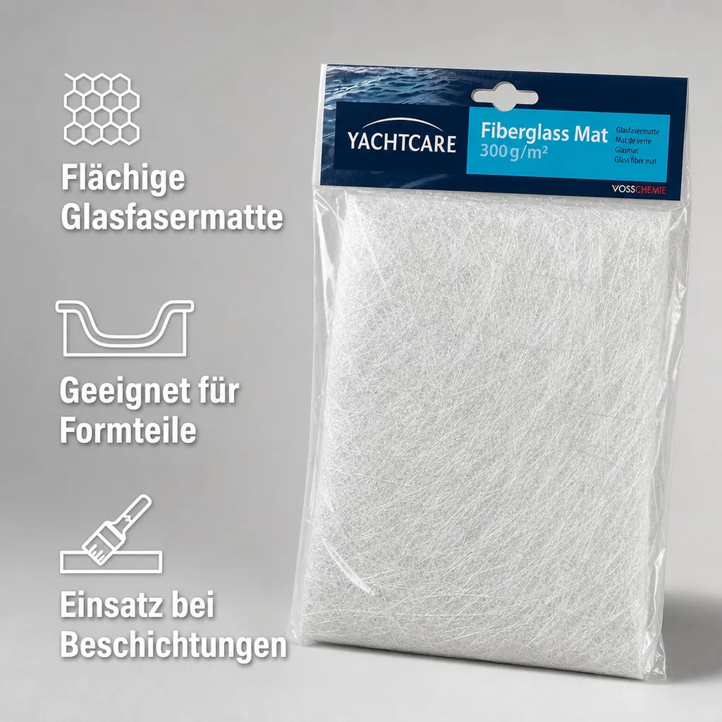 YACHTCARE Fiberglas Mat 300 g Glasmatte 5 m² Inhalt Glasfasermatte