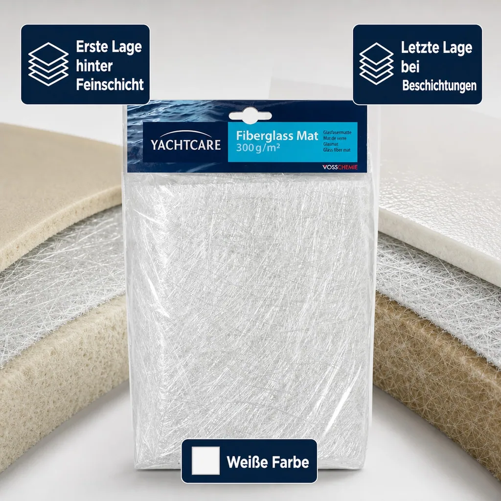 YACHTCARE Fiberglas Mat 300 g Glasmatte 5 m² Inhalt Glasfasermatte