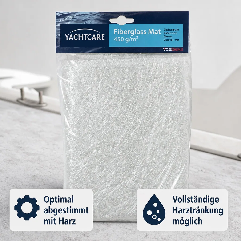 YACHTCARE Fiberglas Mat 450 g Glasmatte 5 m² Inhalt Glasfasermatte