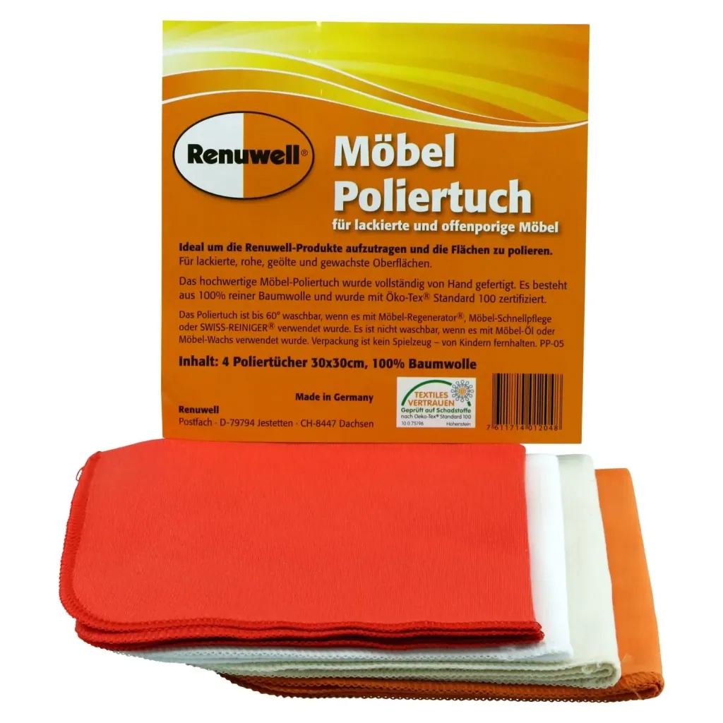 RENUWELL Möbel Poliertuch 6 Stück 30 x 30 cm 4er Set farblich sortiert