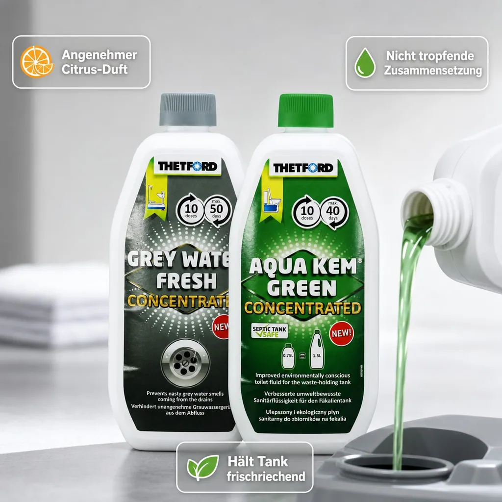 THETFORD Aqua Kem Green 0,75 Liter Konzentrat & Grey Water Fresh 0,80 Liter