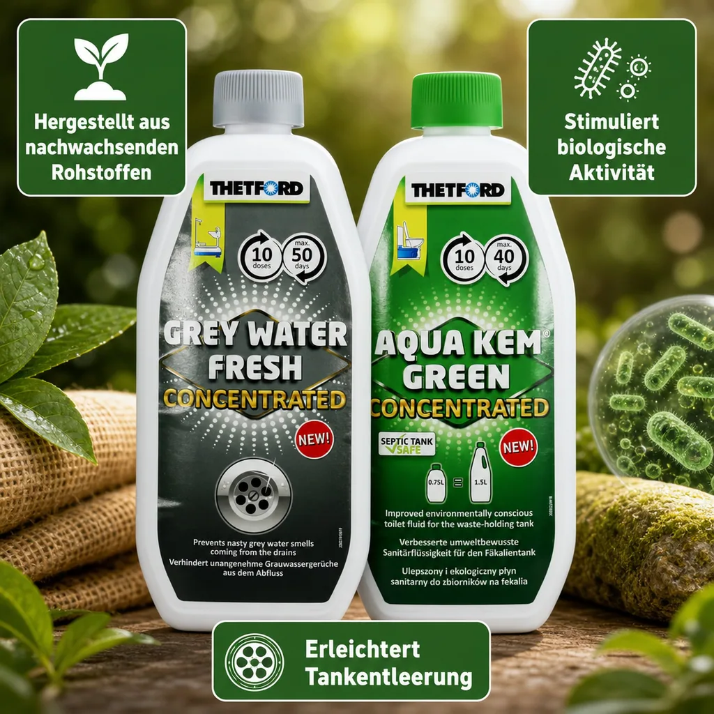 THETFORD Aqua Kem Green 0,75 Liter Konzentrat & Grey Water Fresh 0,80 Liter