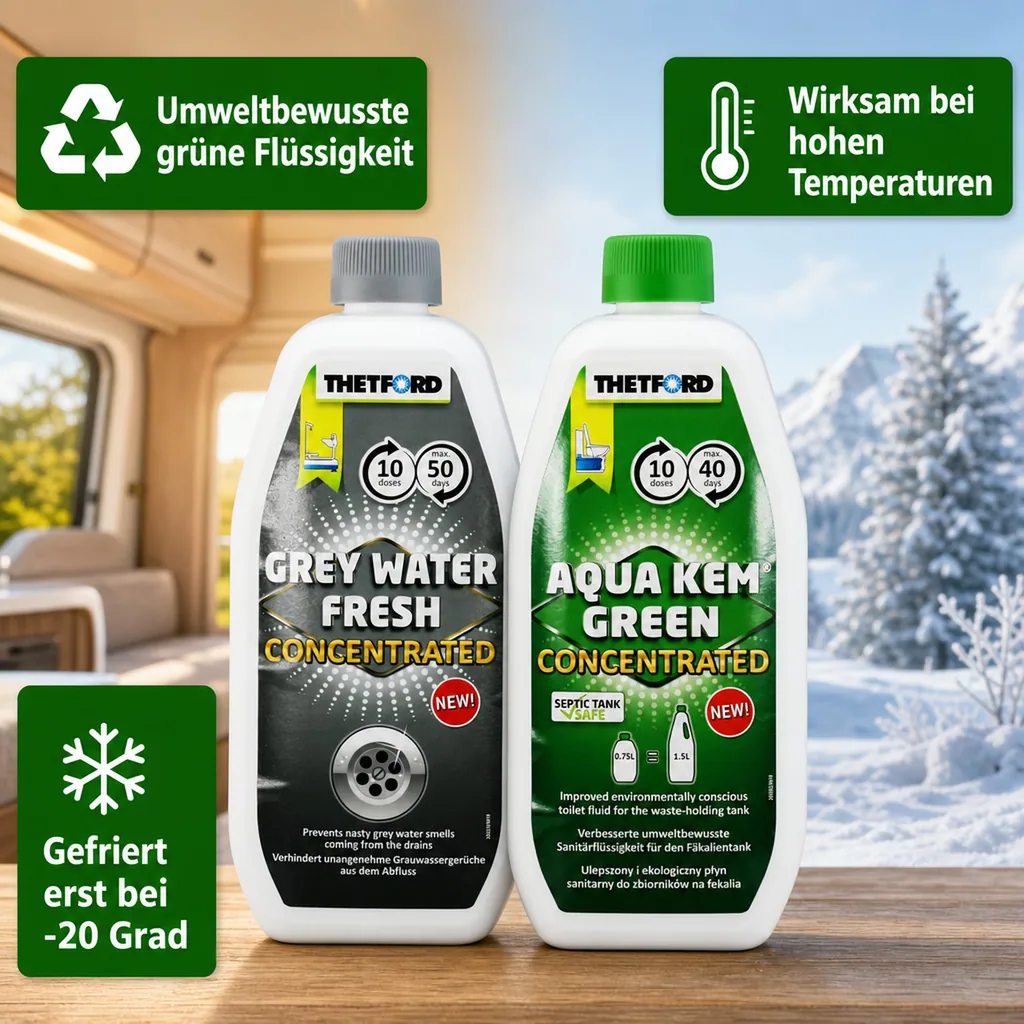 THETFORD Aqua Kem Green 0,75 Liter Konzentrat & Grey Water Fresh 0,80 Liter