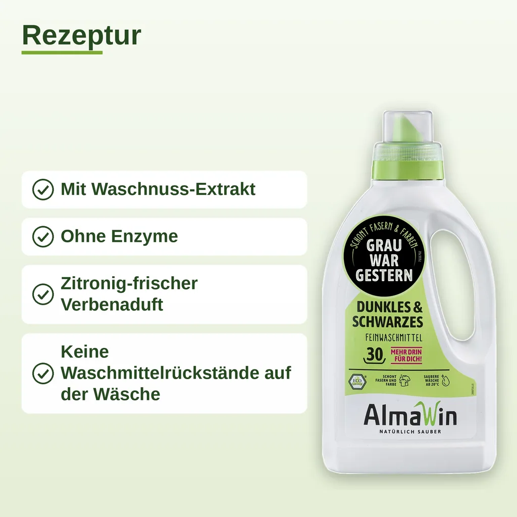 ALMAWIN Waschmittel für Dunkles und Schwarzes 6 x 750 ml