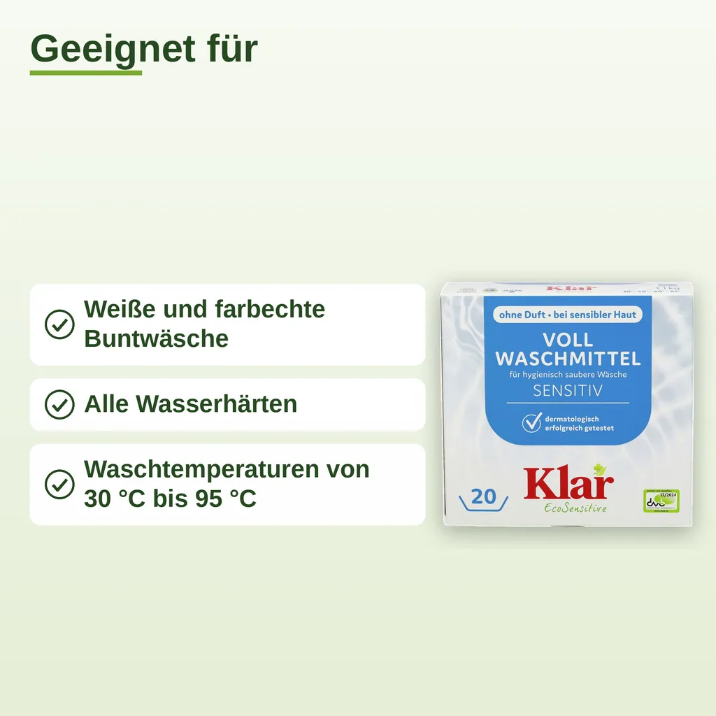 KLAR Vollwaschmittel Pulver 6 x 1,1 kg