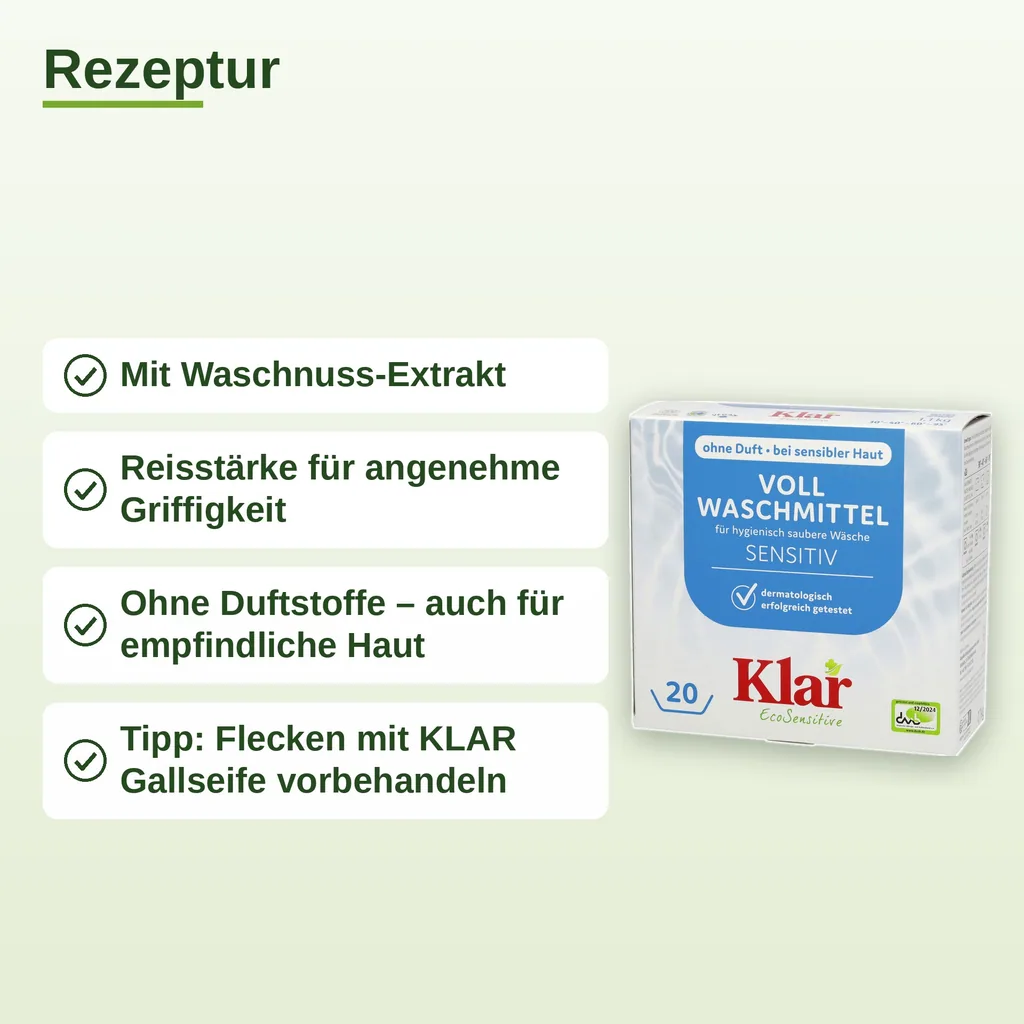 KLAR Vollwaschmittel Pulver 6 x 1,1 kg