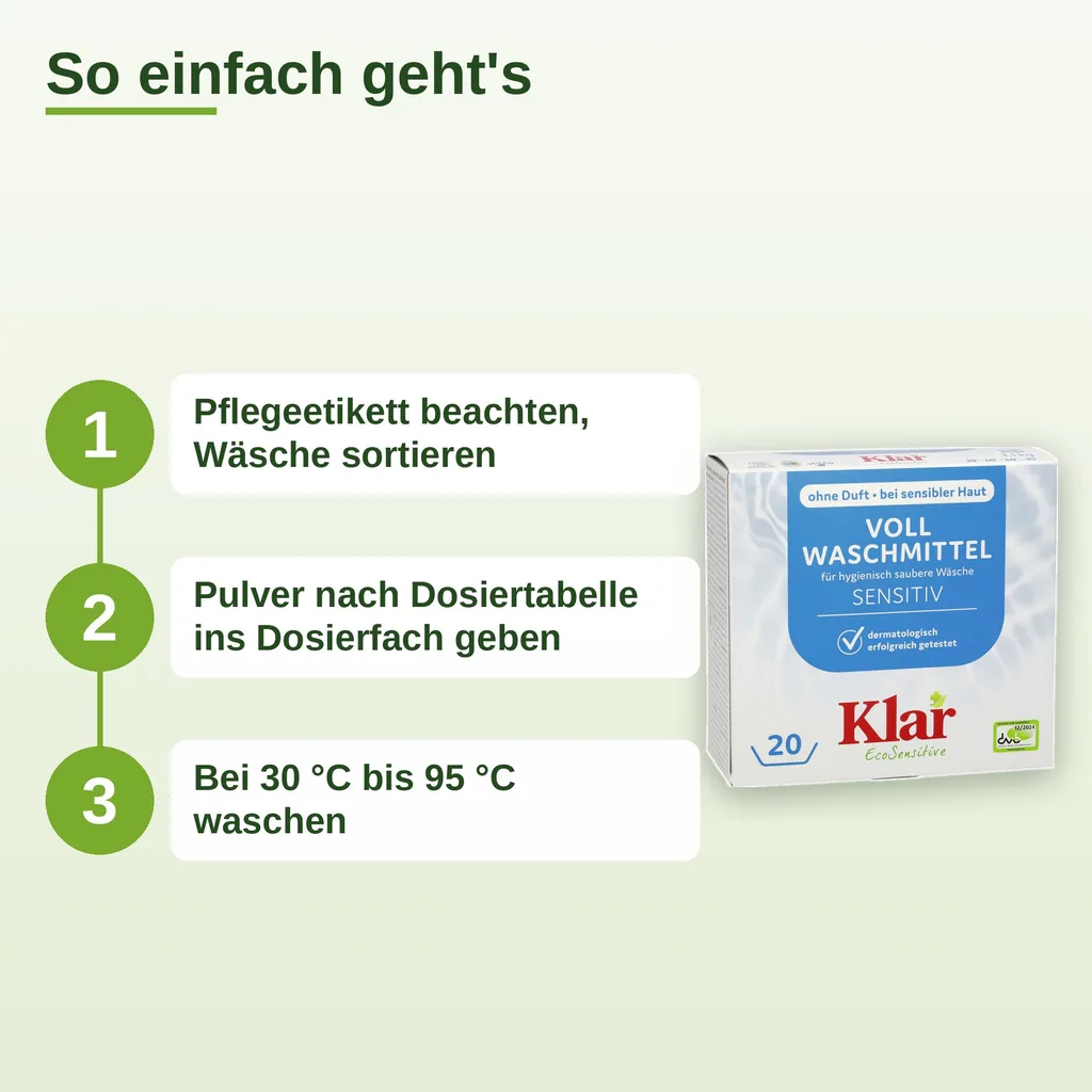 KLAR Vollwaschmittel Pulver 6 x 1,1 kg