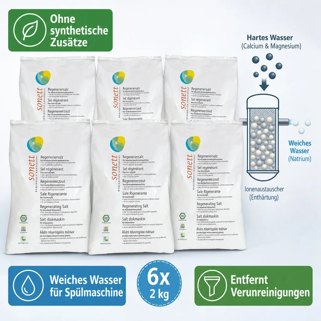 SONETT Regeneriersalz 6 x 2 kg für die Geschirrspülmaschine
