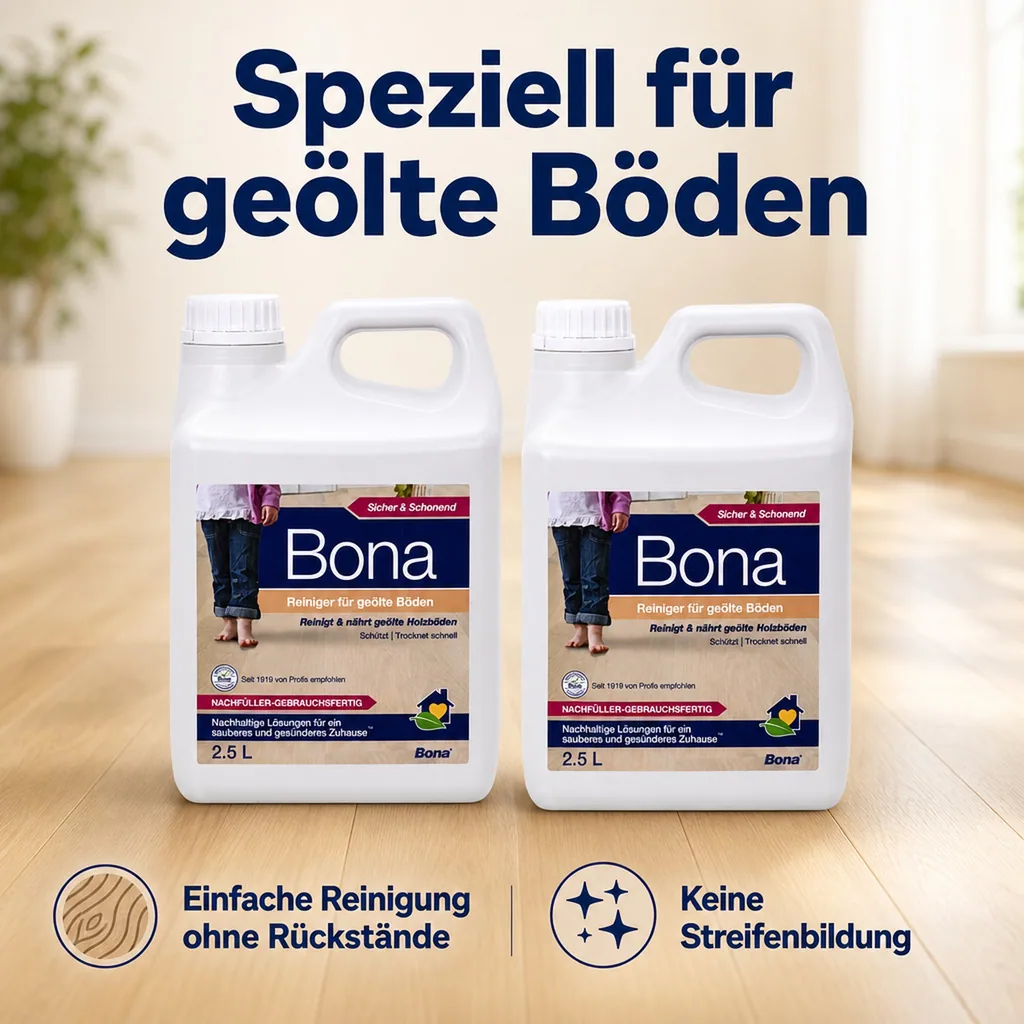 BONA Reiniger 2,5 Liter x 2 für geölte Böden NF-Kanister f. Spray Mopp