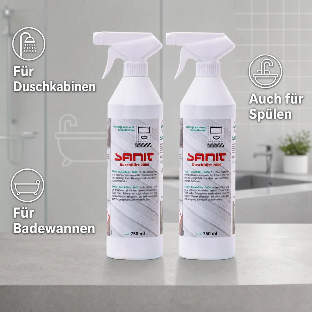 SANIT DuschBlitz 2000 - 2 x 750 ml Sprüfflasche