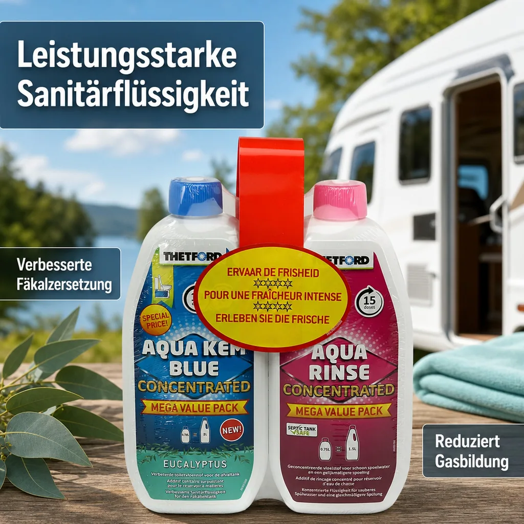 THETFORD Duopack Aqua Kem Blue Eucalyptus 0,78 Liter & Aqua Rinse 0,75 Liter