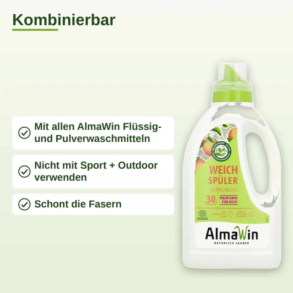 ALMAWIN Weichspüler 6 x 750 ml mit Orangenblüte