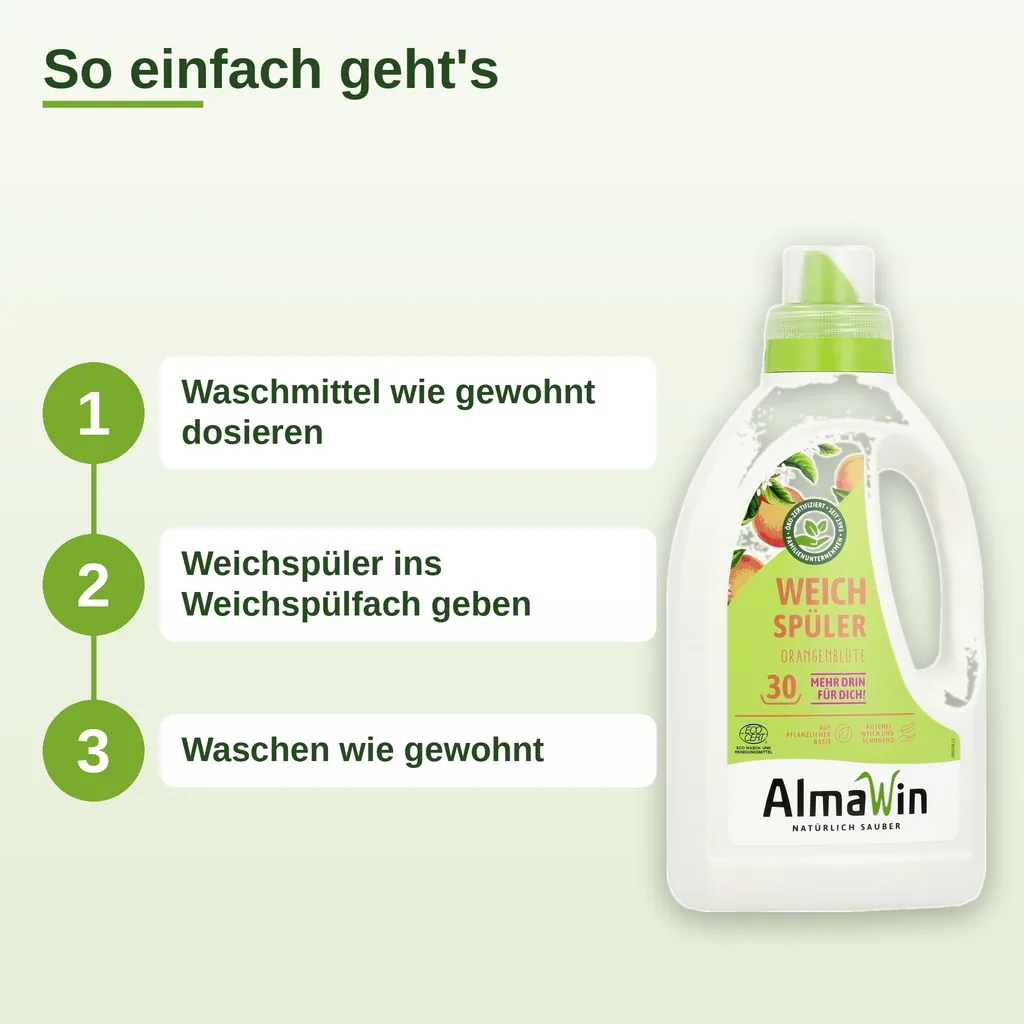 ALMAWIN Weichspüler 6 x 750 ml mit Orangenblüte