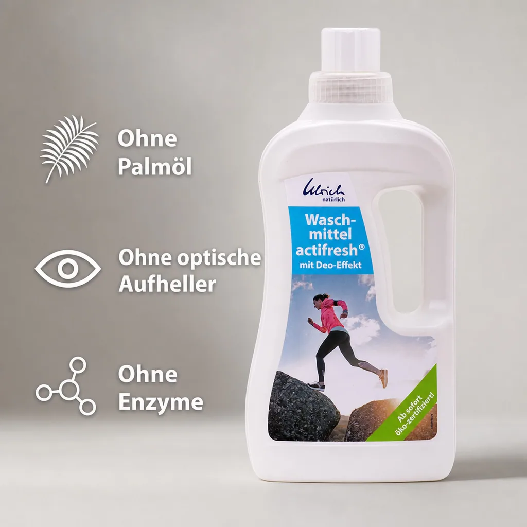 ULRICH natürlich Waschmittel actifresh 1 Liter mit Deo-Effekt NCP-vegan zertifiziert