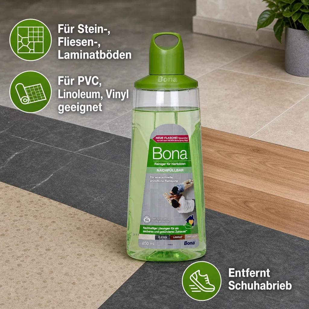 BONA Refiller 0,85 Liter für Stein-, Fliesen-, und Laminat Premium Spray Mopp
