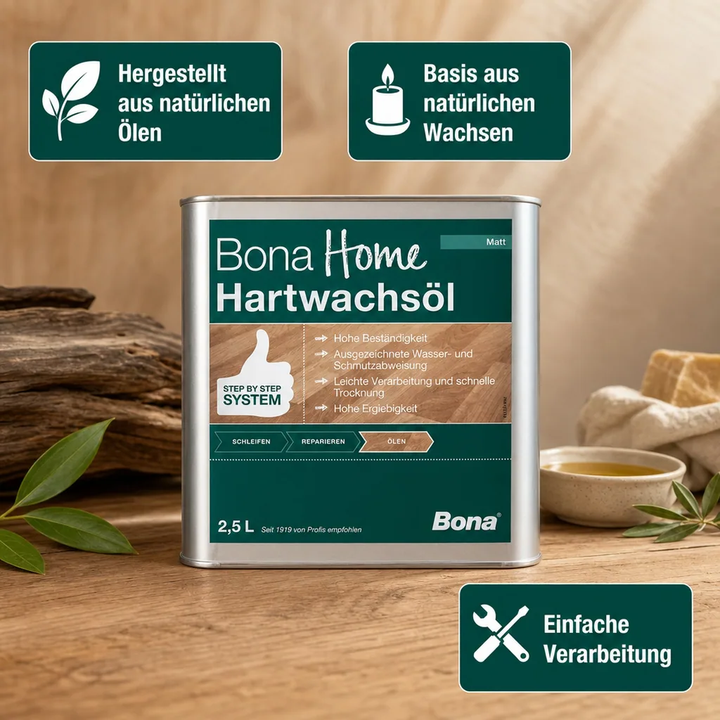 BONA Home Hartwachsöl 2,5 Liter matt