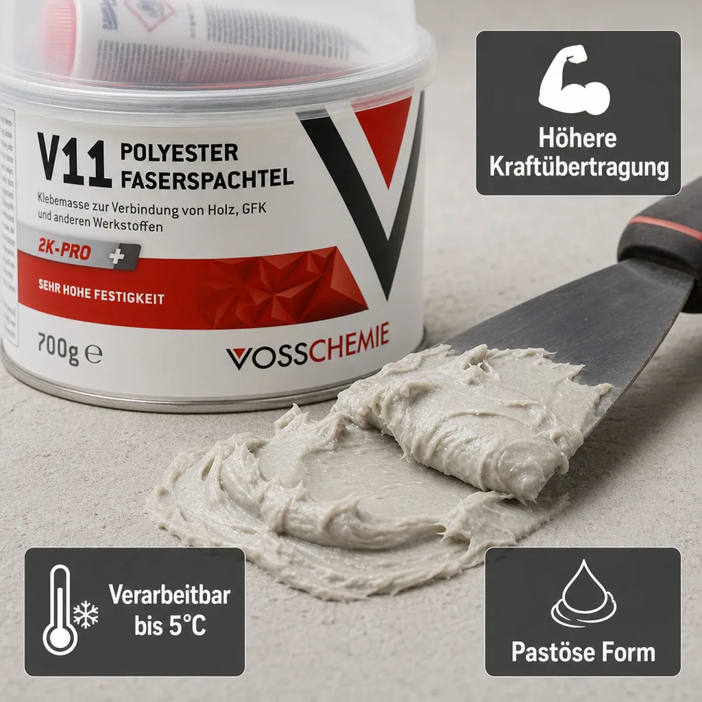 VOSSCHEMIE V11 Polyester Faserspachtel 2K Pro 700 g