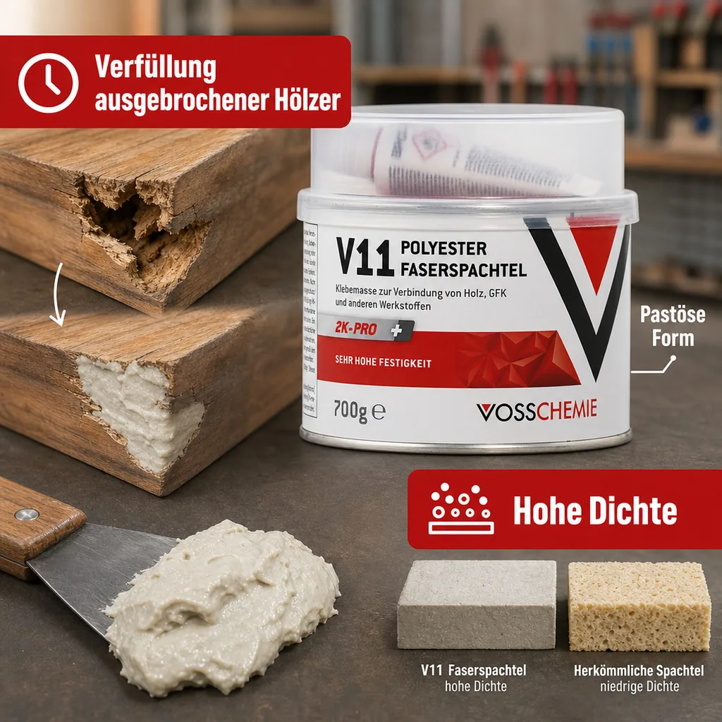 VOSSCHEMIE V11 Polyester Faserspachtel 2K Pro 700 g