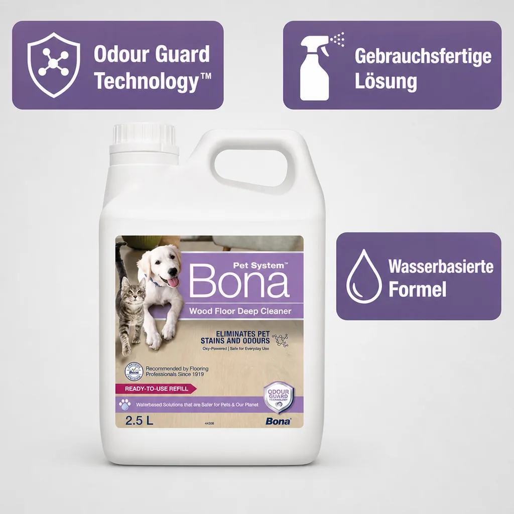 BONA Pet System™ Tiefenreiniger für Holzböden Nachfüller 2,5 L