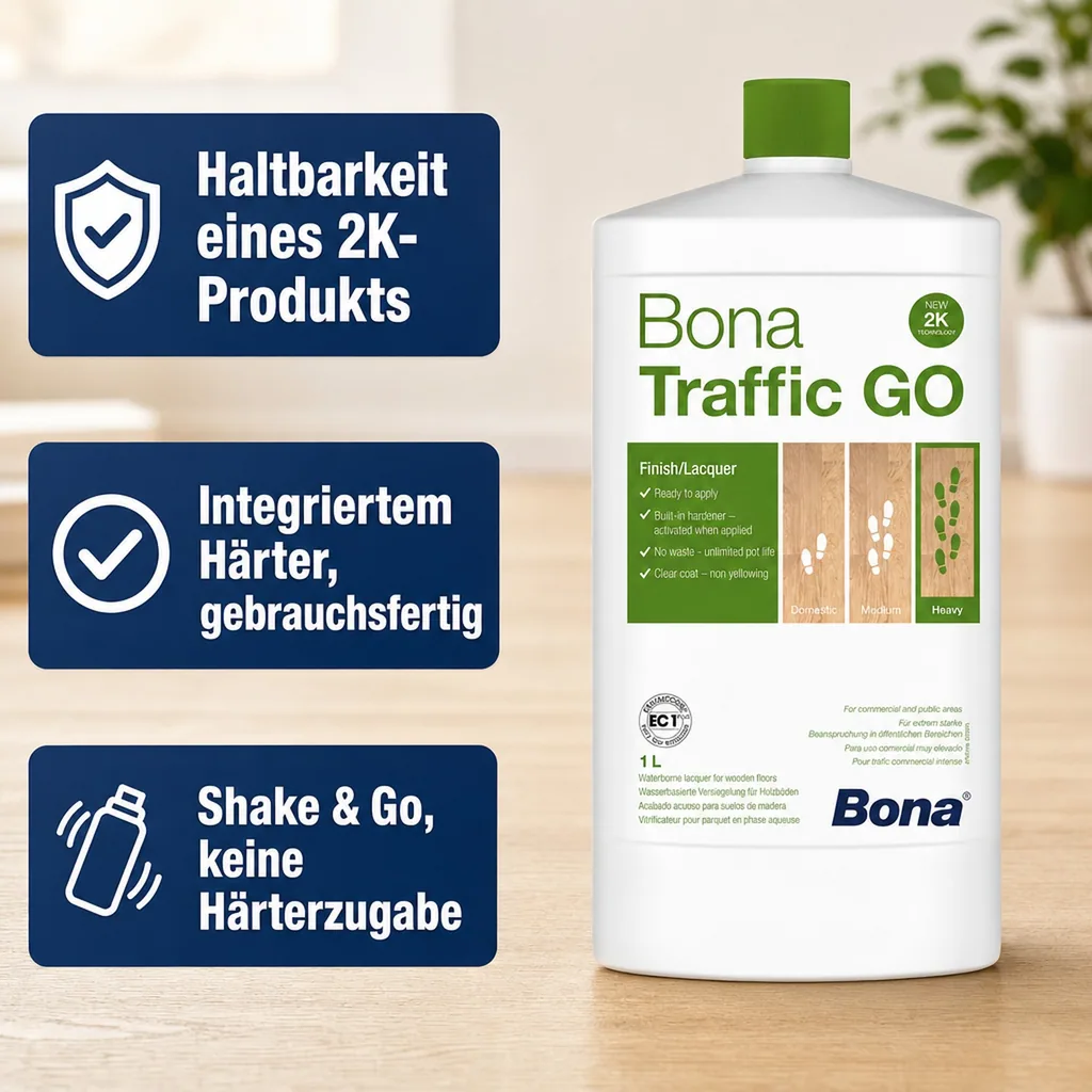 BONA TRAFFIC GO 2K-Parkettlack 1 Liter Matt