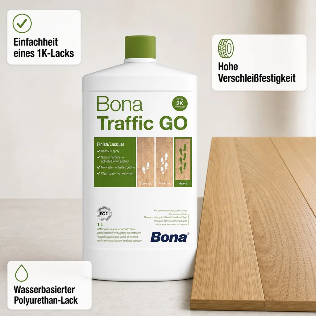 BONA TRAFFIC GO 2K-Parkettlack 1 Liter Matt