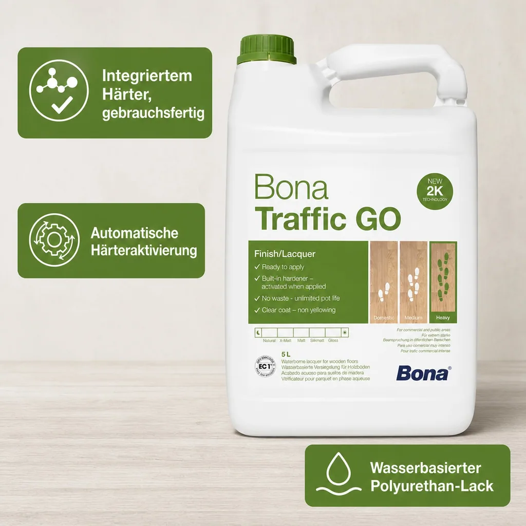 BONA TRAFFIC GO 2K-Parkettlack 5 Liter Extramatt