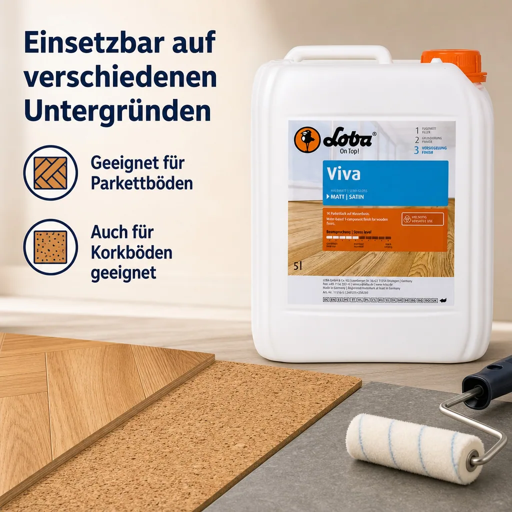 LOBA 2K Supra A.T. Parkettlack 5 kg halbmatt – ohne Härter