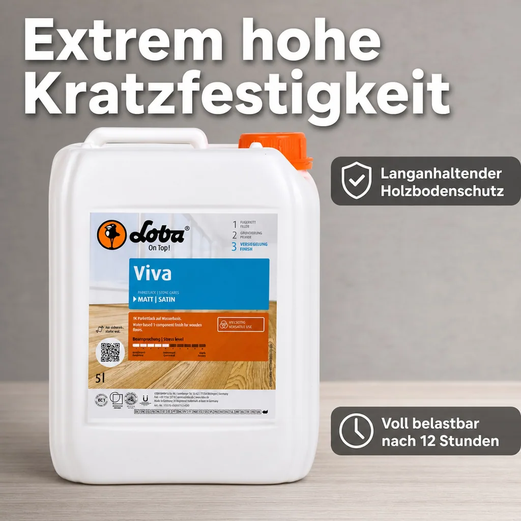 LOBA 2K Supra A.T. Parkettlack 5 kg halbmatt – ohne Härter