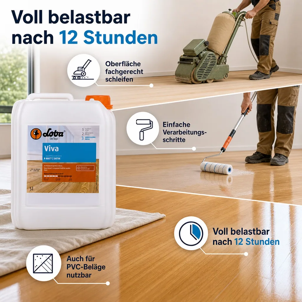 LOBA 2K Supra A.T. Parkettlack 5 kg halbmatt – ohne Härter