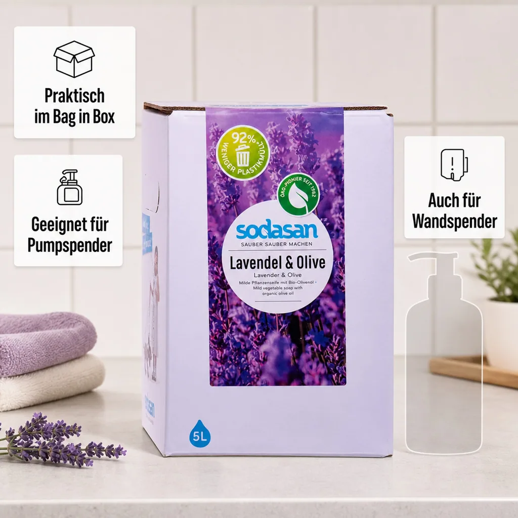 SODASAN Flüssigseife Liquid Lavendel-Olive 5 Liter Bag in Box