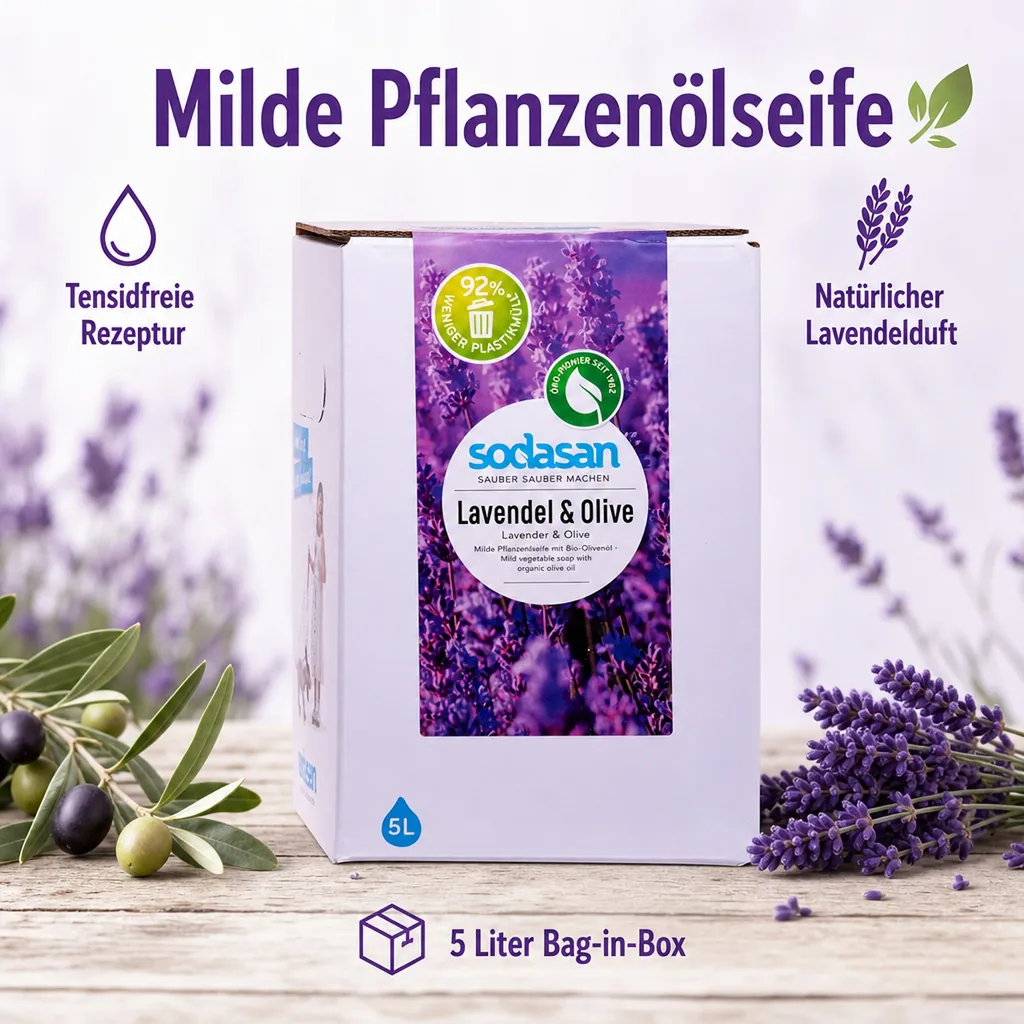SODASAN Flüssigseife Liquid Lavendel-Olive 5 Liter Bag in Box