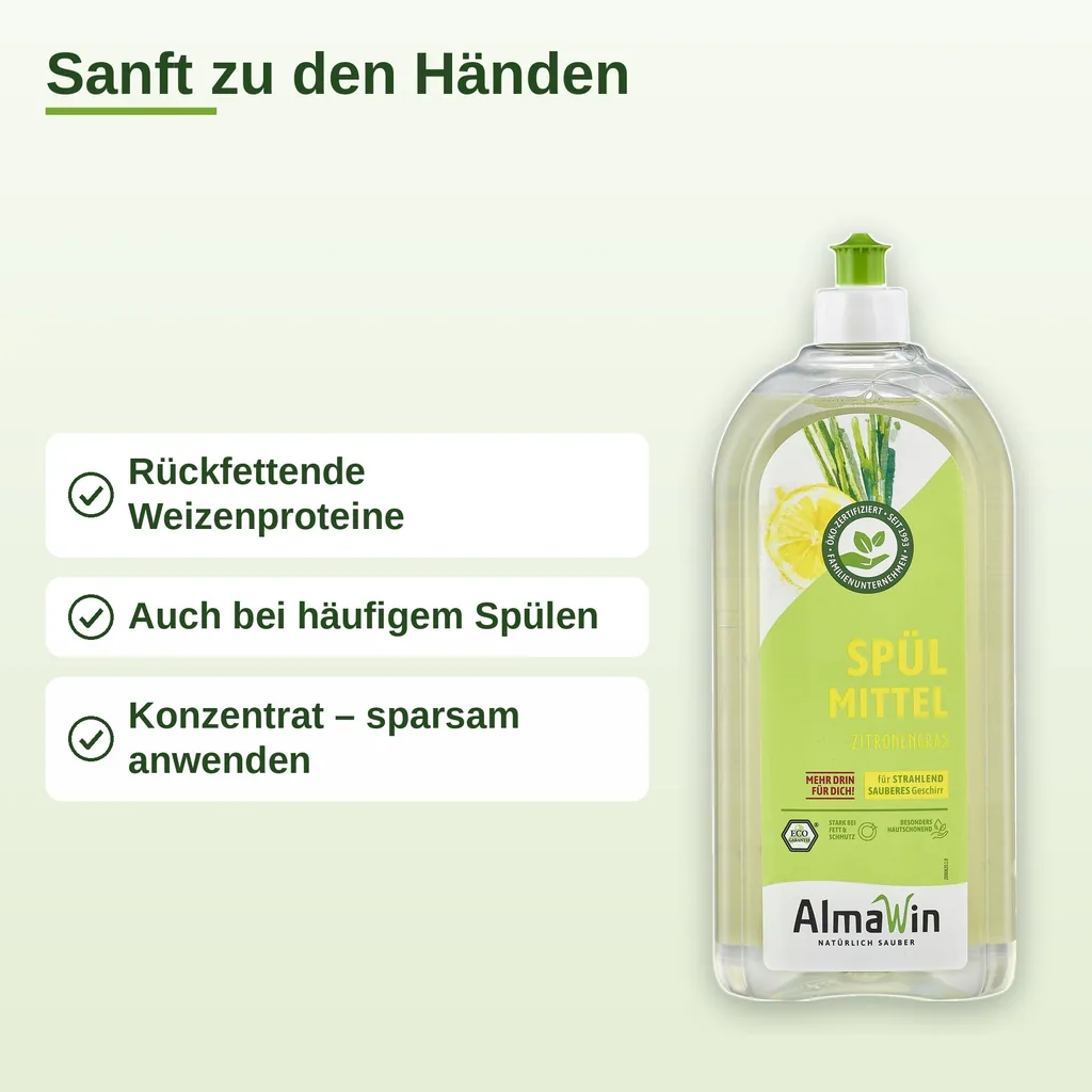 ALMAWIN Spülmittel Zitronengras 1 Liter