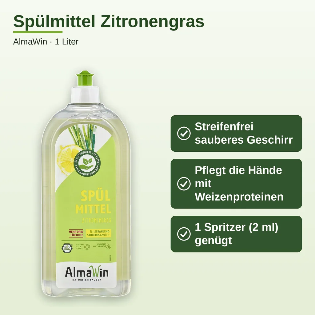 ALMAWIN Spülmittel Zitronengras 1 Liter