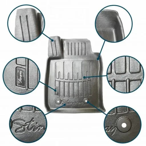 Gummifußmatten Auto 3D für JEEP Patriot (2007-2016), passgenaue Autofußmatten, mit 1 Clip