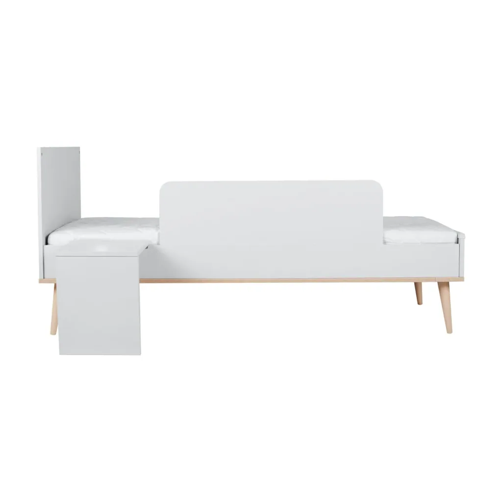 Quax Flow Junior Kit 170x70 cm | Umbauset für Flow Babybett zum Juniorbett | Mit Nachttisch & Bettgitter-Option, Farbe: weiss