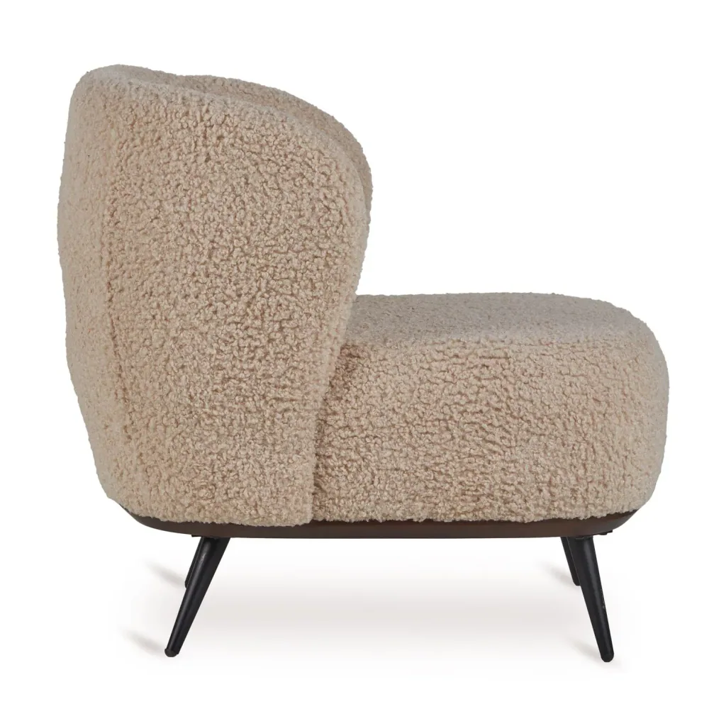 Quax Zen Stuhl | Loungesessel im Mid-Century Design | Kinder- & Erwachsenen-Sessel aus Baumwolle, Farbe: Schaf