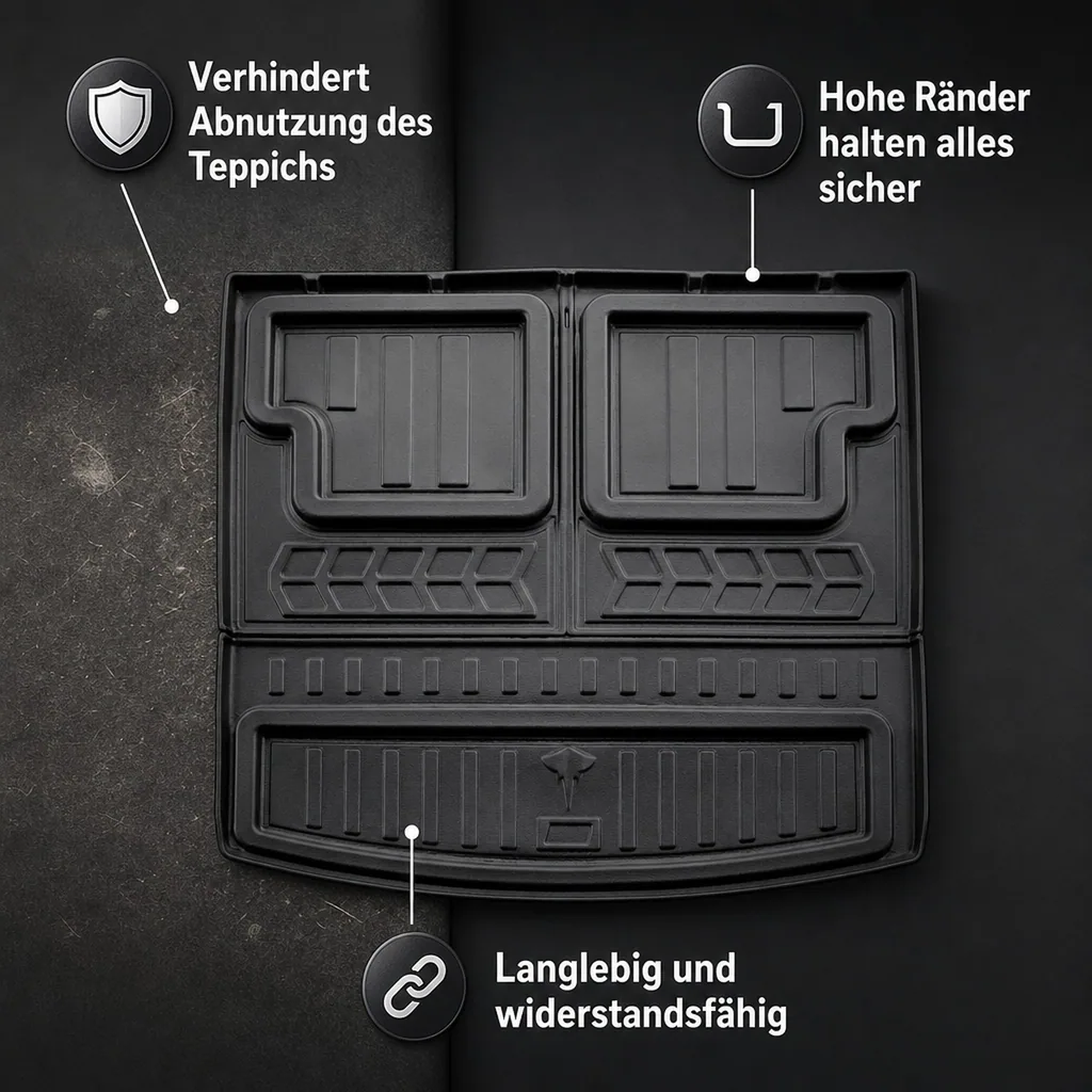 Kofferraumwanne VW Tiguan II Allspace (2016–2024), 3D, passgenau, nicht für EU-Modelle
