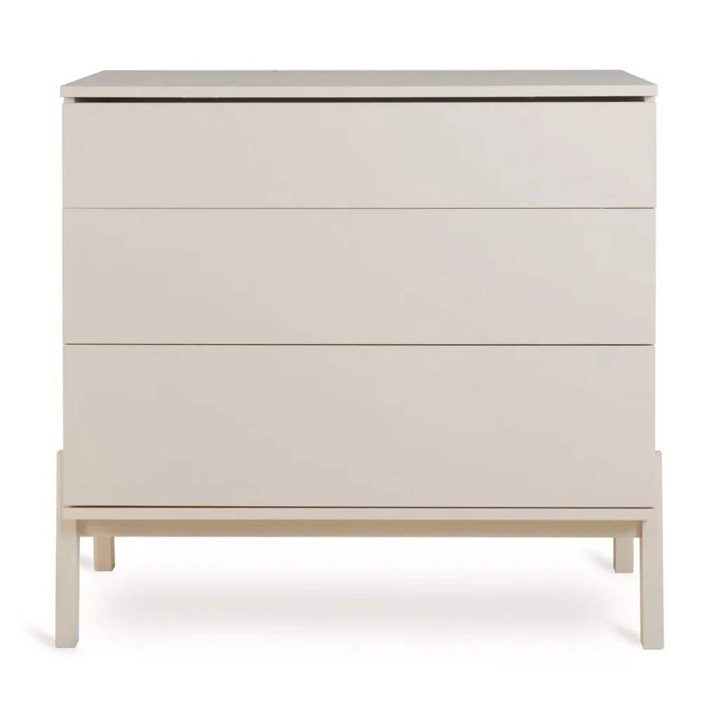 Quax Ashi Kommode | Wickelkommode mit 3 Schubladen & Push-to-Open-System | Modernes Design für Babyzimmer, Farbe: Ton