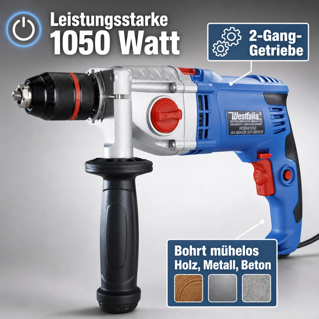 2-Gang Schlagbohrmaschine WSBM1050