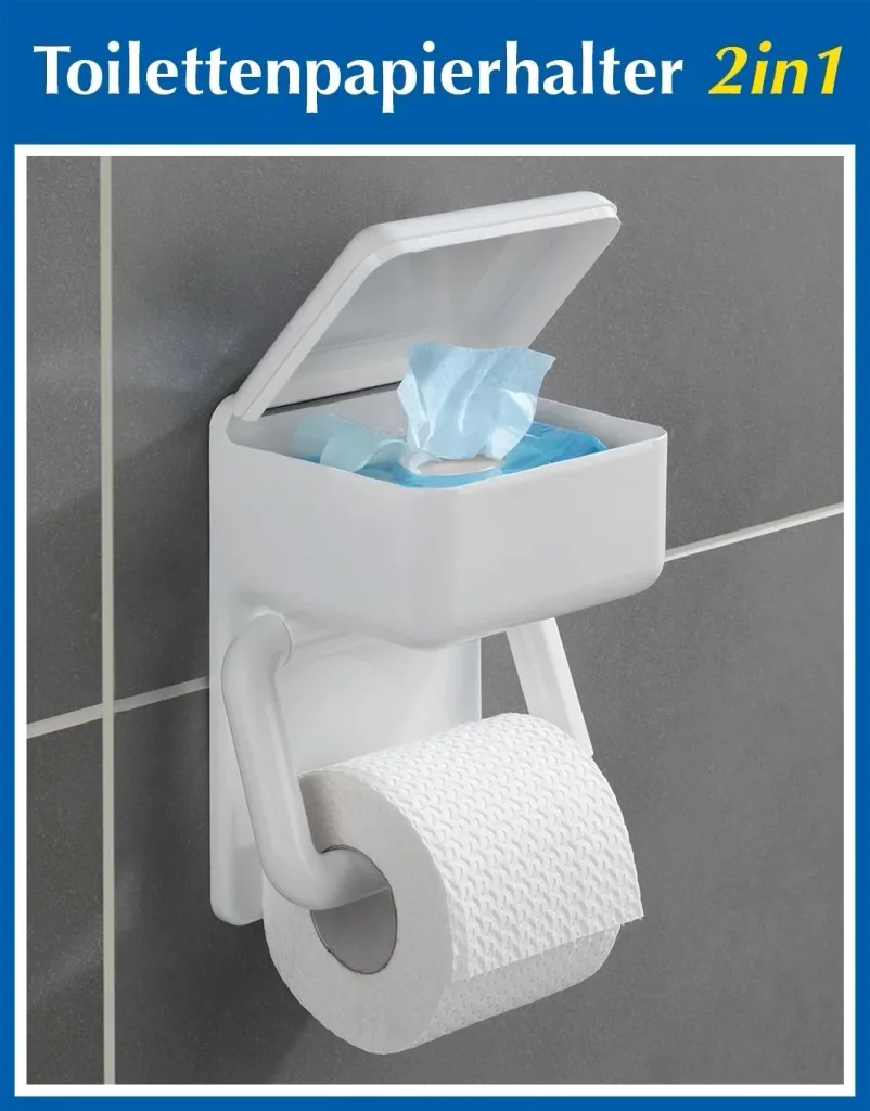 Duo WC-Papierhalter, mit Feuchttuchbox