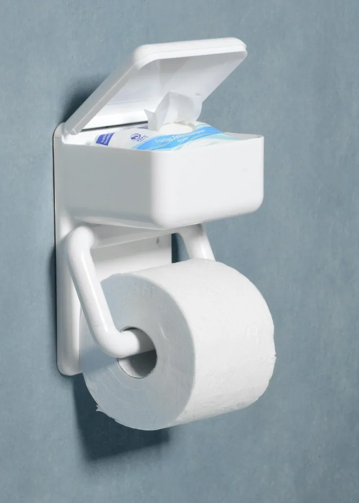 Duo WC-Papierhalter, mit Feuchttuchbox