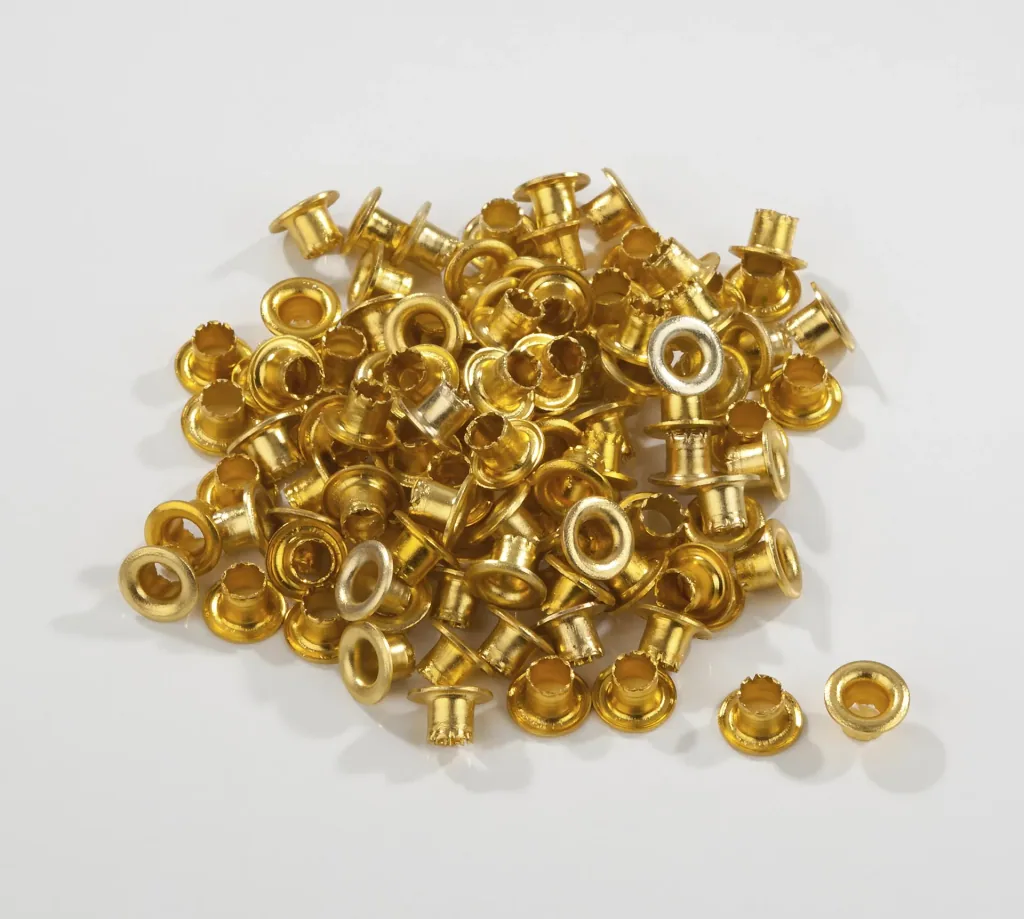 Profi Ösenzange, mit 100 Ösen goldfarbig