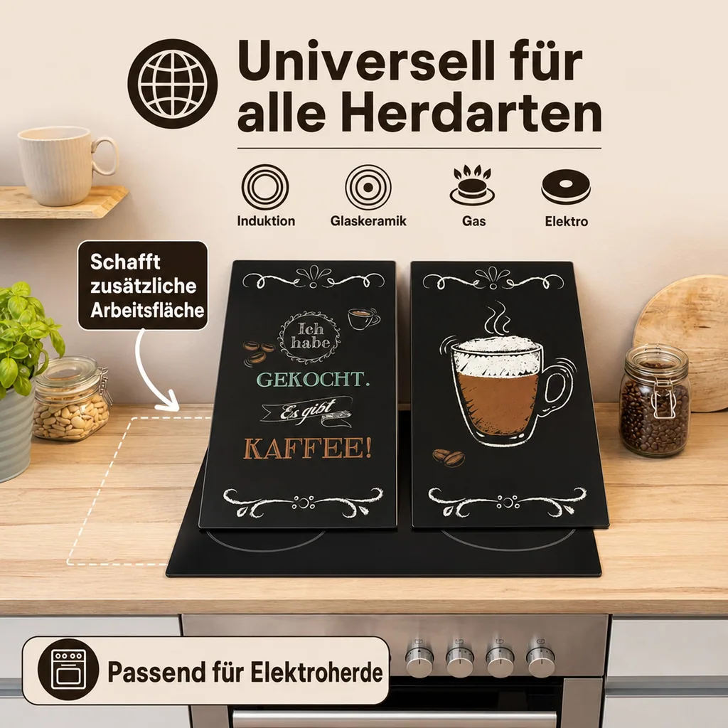 Herdabdeckplatten "Coffeetime" 2er-Set