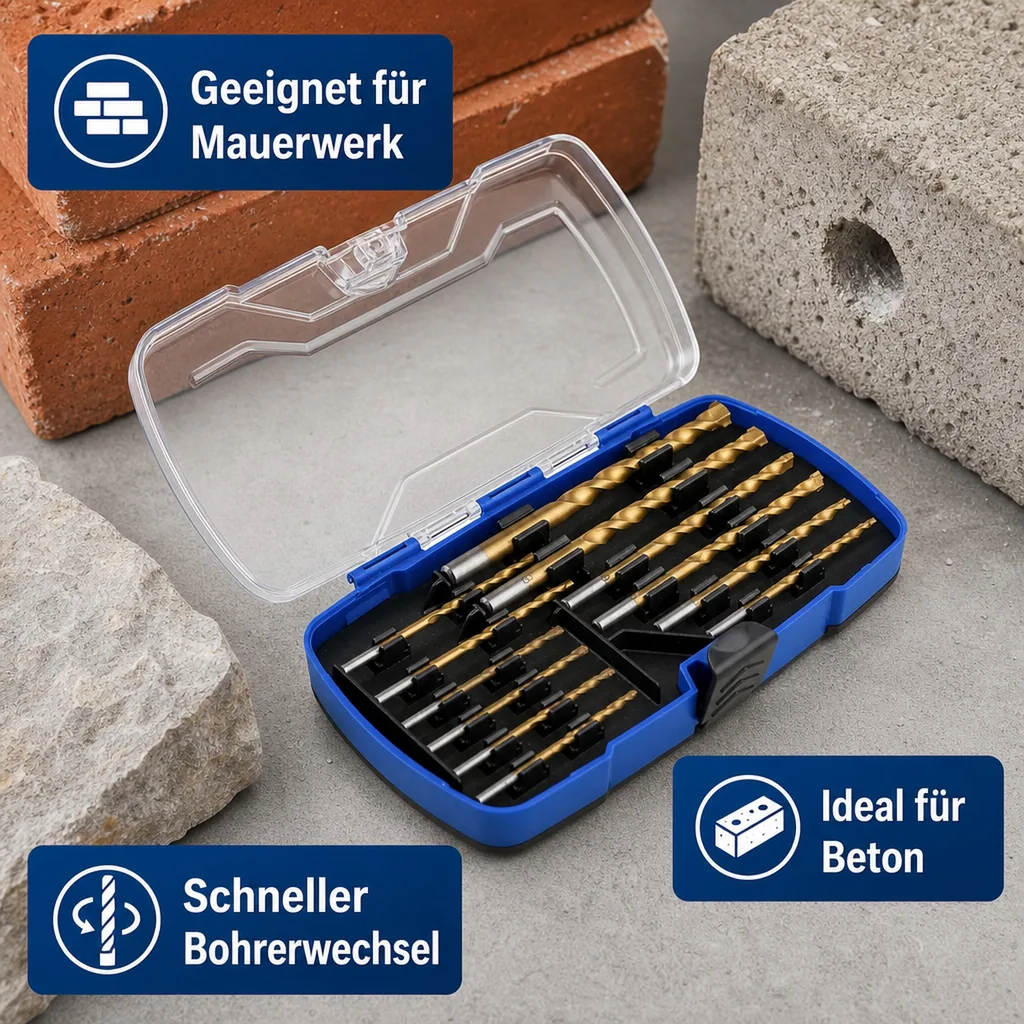Titan Steinbohrer HM Satz, 12-teilig