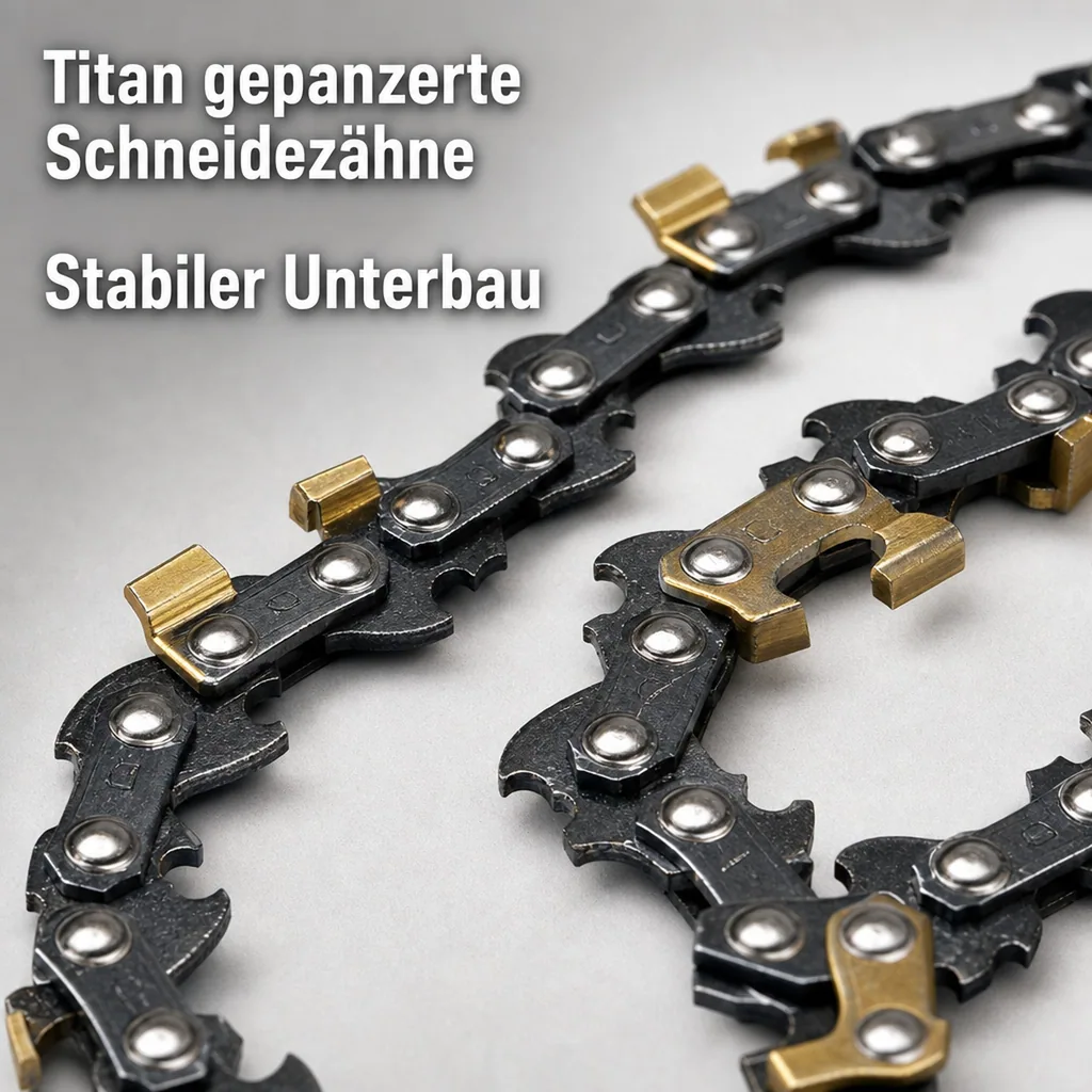 Titan-Sägekette für 20 cm Schwert, 33 Glieder, Stärke 1,1 mm, Teilung 3/8"