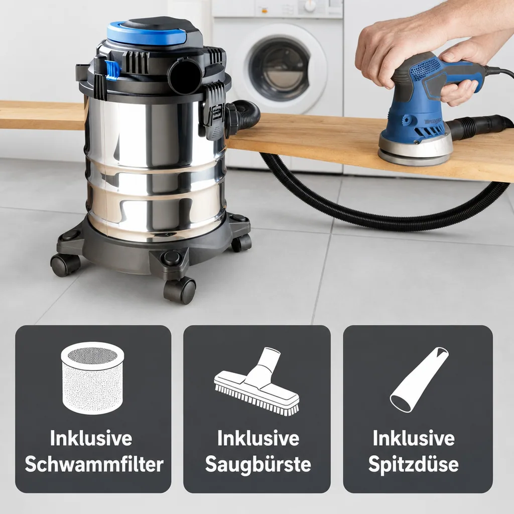3in1 Edelstahl Nass-/Trockensauger und Bläser