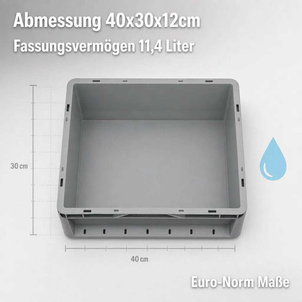 Eurobox 40x30x12cm grau 11,4 l