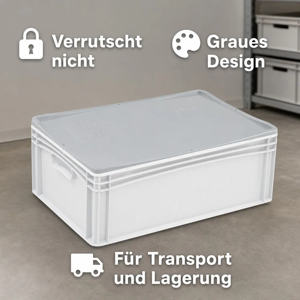 Eurobox Auflagedeckel 60x40cm grau
