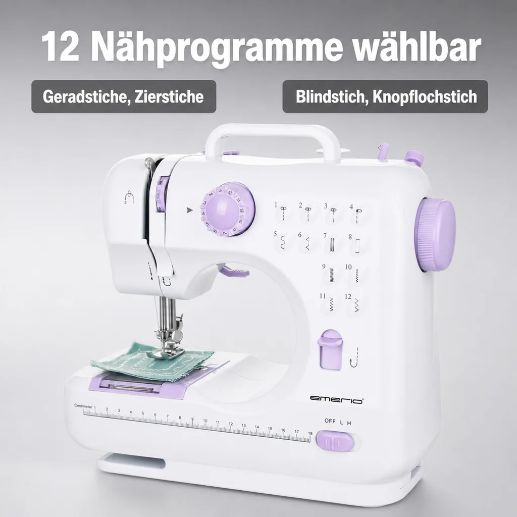 Nähmaschine mit 12 Stichprogrammen