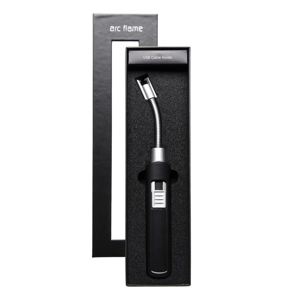 Lichtbogen Feuerzeug Cozy Spark BBQ mit flexiblem Hals und USB Kabel in Window Box